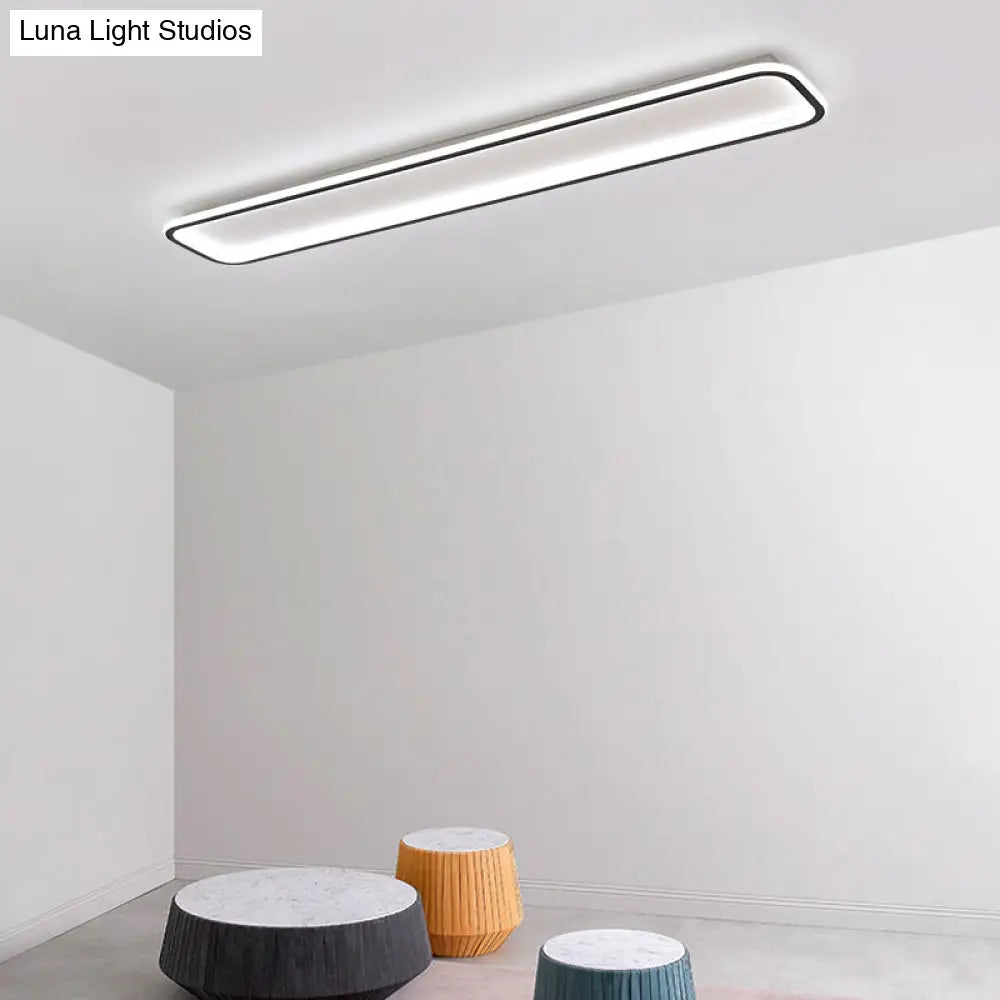 Minimalist Black Led Ceiling Light In Warm/White Available 3 Lengths