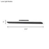 Minimalist Black Led Flush Ceiling Light - Wide Oblong Shape Multiple Size Options Corridor Mounted