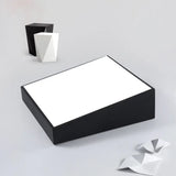 Minimalist Black Led Flush Mount Ceiling Lamp For Bedroom - Rectangular Acrylic Design / 16’
