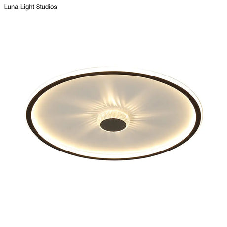 Minimalist Black Led Flush Mount Ceiling Lamp With Acrylic Round/Rectangle/Square Design In