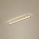 Minimalist Black Led Flush Mount Ceiling Light For Corridor With Acrylic Oblong Shape / 16’