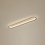 Minimalist Black Led Flush Mount Ceiling Light For Corridor With Acrylic Oblong Shape / 23.5’