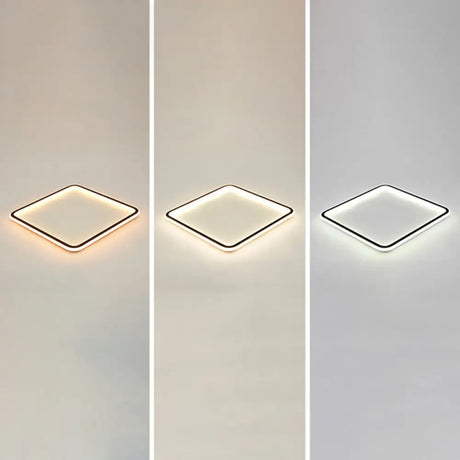 Minimalist Black Metal Flush Mount Ceiling Lamp With Square Ultrathin Led - Perfect For Bedrooms /