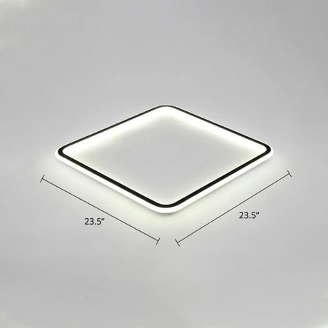 Minimalist Black Metal Flush Mount Ceiling Lamp With Square Ultrathin Led - Perfect For Bedrooms /