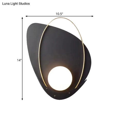 Minimalist Black Triangular Wall Lamp With White Glass Shade