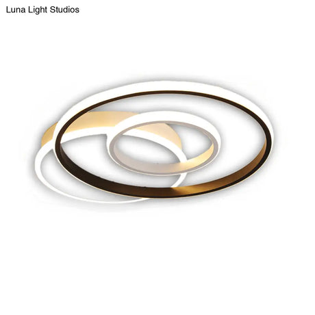 Minimalist Black & White Ceiling Light With Integrated Led - Warm/White - Multiple Sizes
