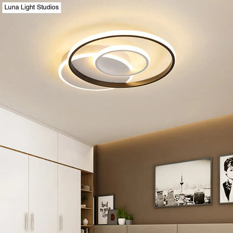 Minimalist Black & White Ceiling Light With Integrated Led - Warm/White - Multiple Sizes