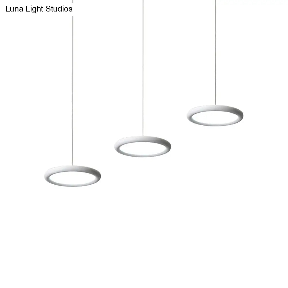 Minimalist Black/White Multi-Light Pendant With 3 Acrylic Disc Lights - Warm/White Light Ideal For