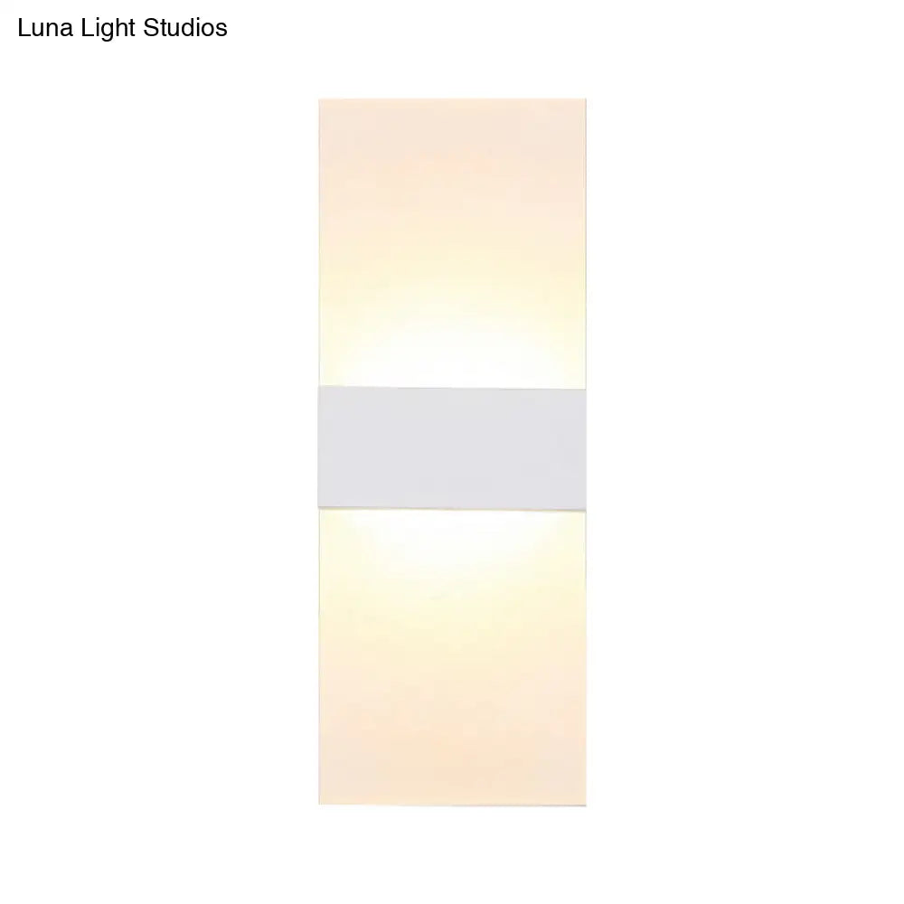 Minimalist Black/White Rectangular Led Sconce Light - Thinnest Wall Mounted Lamp In Warm/White