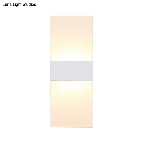 Minimalist Black/White Rectangular Led Sconce Light - Thinnest Wall Mounted Lamp In Warm/White