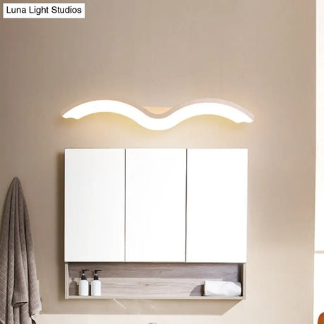 Minimalist Black/White Wavelet Led Wall Sconce With Frosted Diffuser Available In 16 23.5 Or 31.5