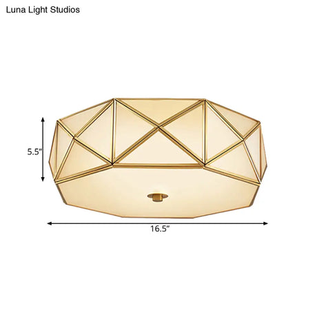 Minimalist Brass Octagon Flush Mount Ceiling Lamp - 3/4/6 Lights For Bedroom Sizes: