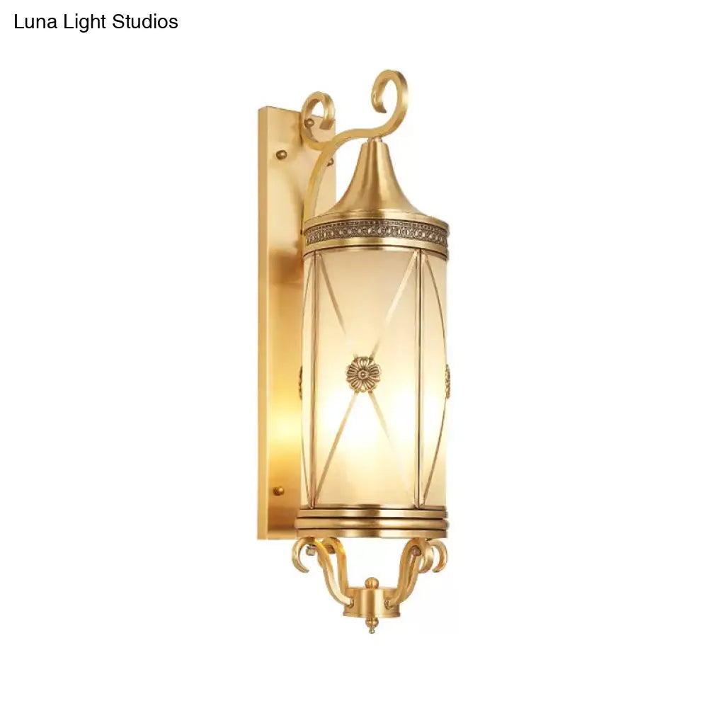 Minimalist Brass Wall Sconce With Clear/Frosted Glass - Perfect For Porch Lighting