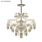 Minimalist Chrome Crystal Pendant Chandelier With 6 Prismatic Optical Crystals