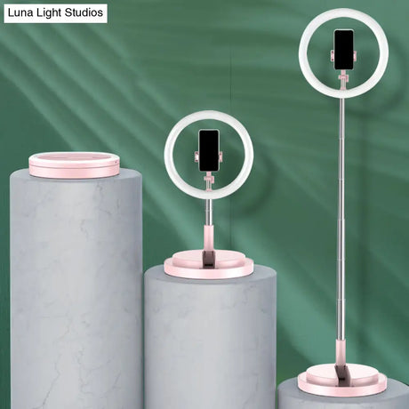 Minimalist Circular Metal Usb Vanity Lamp With Led Fill Light For Mobile Phone Holder -