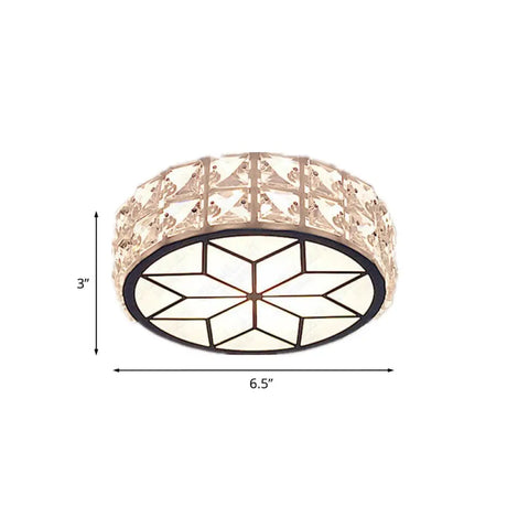 Minimalist Clear Crystal Ceiling Light With Led Flush Mount Spotlight Petal Pattern Warm/White