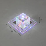 Minimalist Clear Led Crystal Square Flush Mount Lighting For Passage / 5.5’ Multi Color