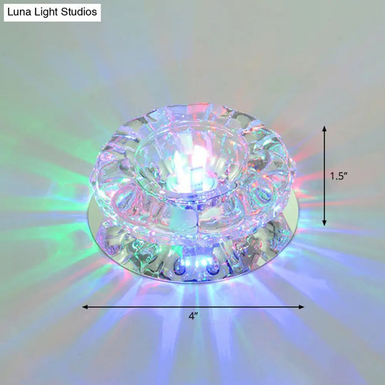 Minimalist Clear Led Flush Mount Fixture For Hallway - Floral Crystal Lighting / Multi Color