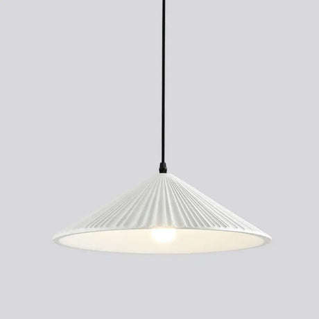 Minimalist Conical Resin Hanging Lamp With 1-Light Suspension For Dining Room White / 8