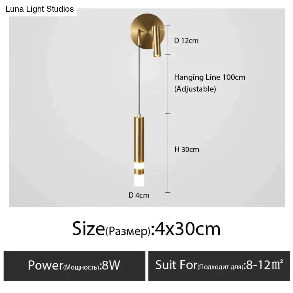 Minimalist Creative Luxury Bedroom Bedside Wall Lamp With Spotlight Type C X / Warm Light 3000K Wall