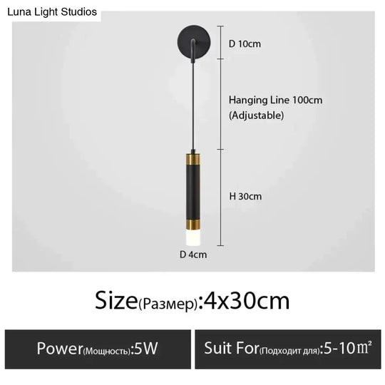 Minimalist Creative Luxury Bedroom Bedside Wall Lamp With Spotlight Wall Lamp