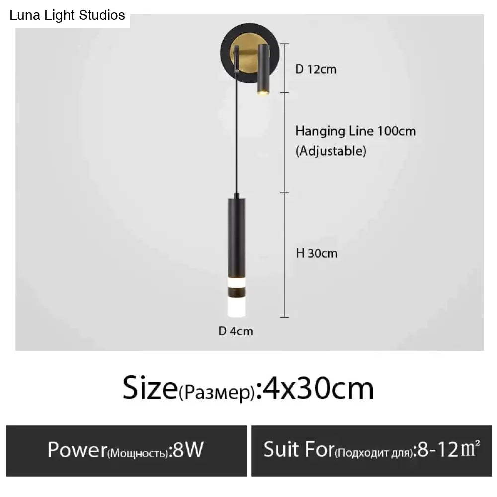 Minimalist Creative Luxury Bedroom Bedside Wall Lamp With Spotlight Wall Lamp