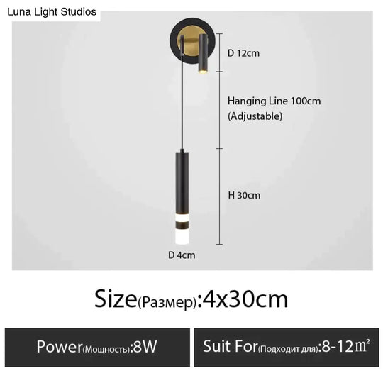 Minimalist Creative Luxury Bedroom Bedside Wall Lamp With Spotlight Wall Lamp