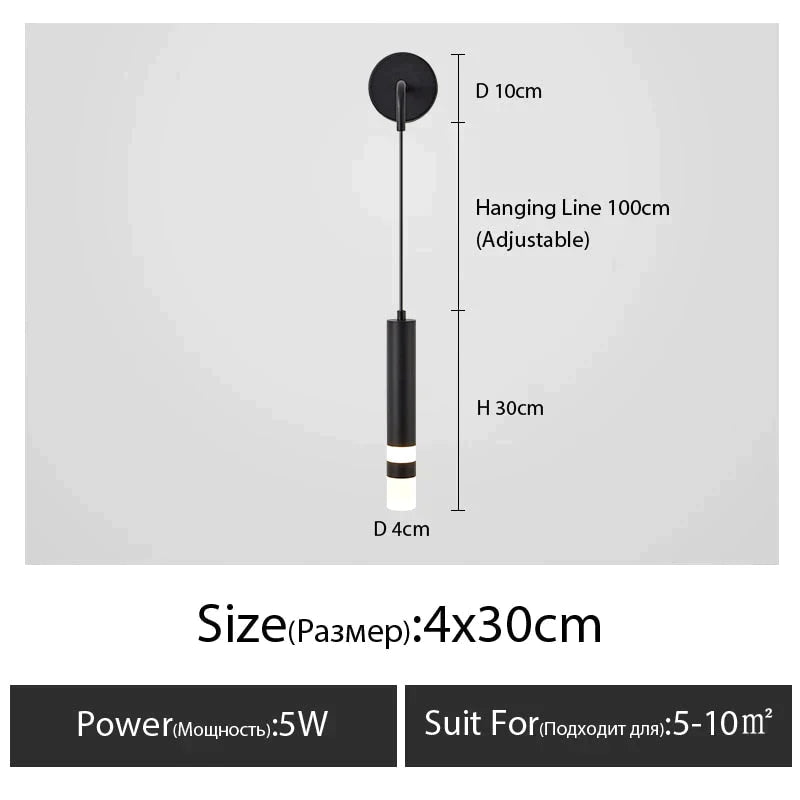 Minimalist Creative Luxury Bedroom Bedside Wall Lamp With Spotlight Wall Lamp