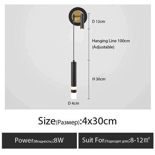 Minimalist Creative Luxury Bedroom Bedside Wall Lamp With Spotlight Type B X / Warm Light 3000K Wall