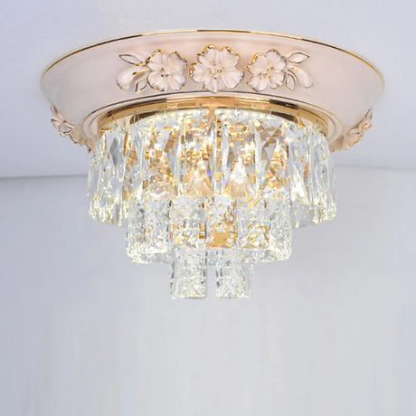 Minimalist Crystal Block Led Ceiling Fixture - Beige/Blue 12’/14’/18’ Wide Beige / 14’