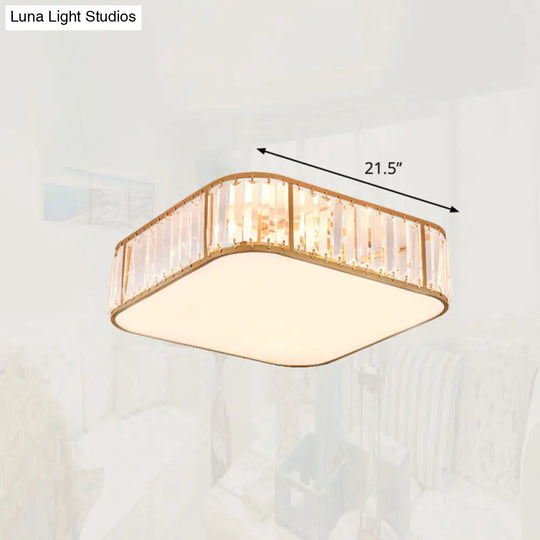 Minimalist Crystal Flush Mount Ceiling Light For Bedroom Gold / 21.5