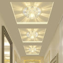 Minimalist Crystal Led Flush Mount Fixture For Hallway – Clear Flower Lighting / 5.5’ Warm