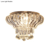 Minimalist Crystal Led Flush Mount Light For Bedroom - Stylish & Compact Ceiling Lighting