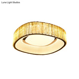 Minimalist Crystal Prism Led Flushmount Lamp For Bedroom - White Flush Mount Light