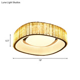 Minimalist Crystal Prism Led Flushmount Lamp For Bedroom - White Flush Mount Light