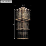 Minimalist Crystal Square Pendant Light With 13 Led Bulbs - Silver