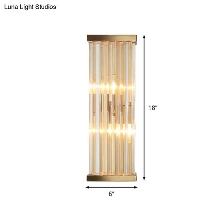 Minimalist Crystal Wall Sconce With 2 Bulbs For Living Room Lighting