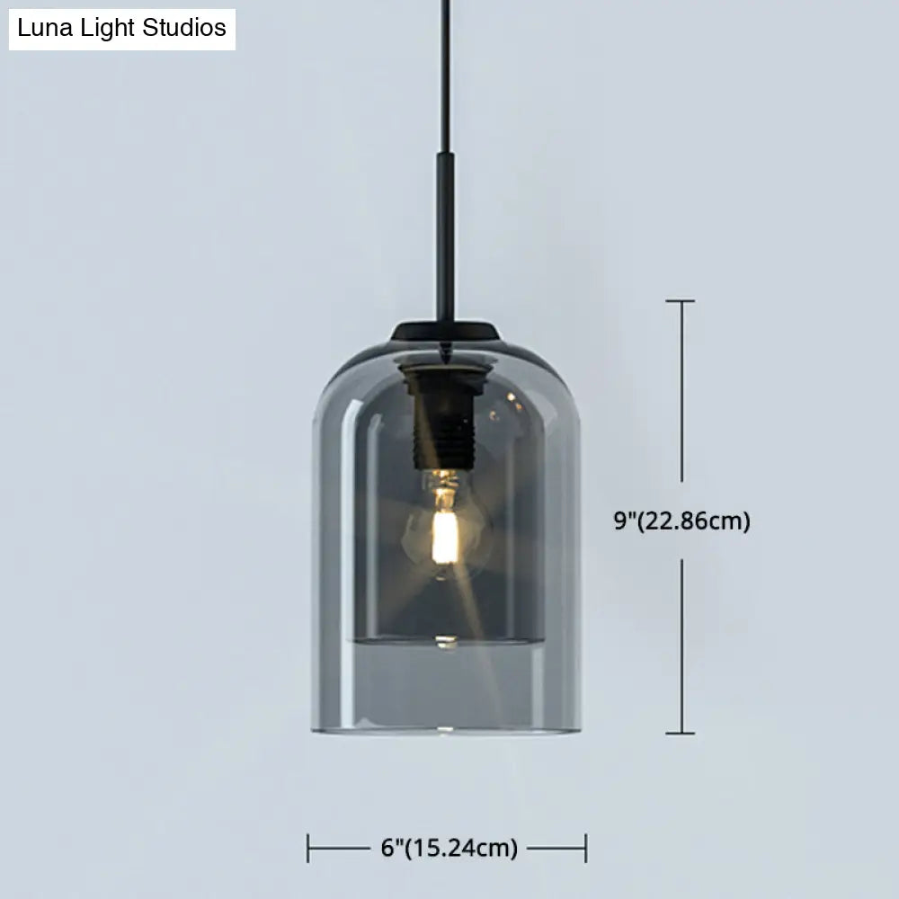 Minimalist Double Glass Shade Pendant Light For Aisle Bedroom - Modern And Stylish