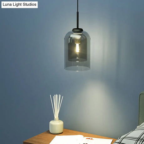 Minimalist Double Glass Shade Pendant Light For Aisle Bedroom - Modern And Stylish