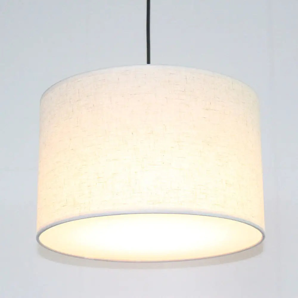 Minimalist Drum Suspension Single-Bulb Pendant Light Fixture Perfect For Restaurants White / 16
