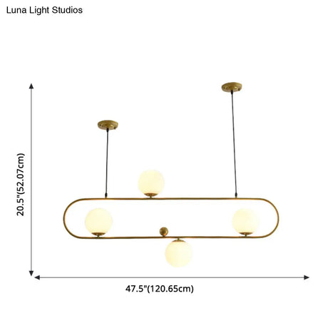 Minimalist Ellipse Pendant Light: Modern Glass Globe Ceiling Fixture For Living Room Island