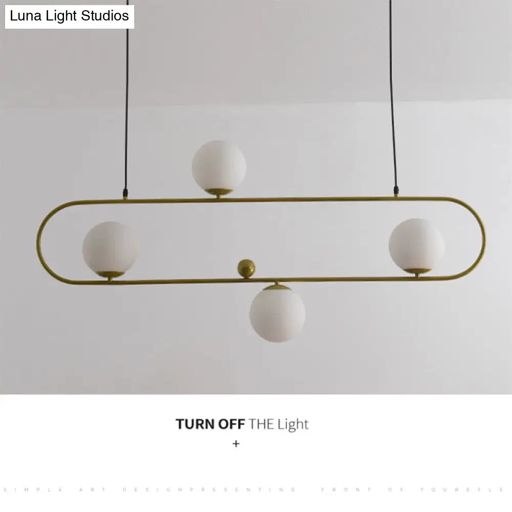 Minimalist Ellipse Pendant Light: Modern Glass Globe Ceiling Fixture For Living Room Island
