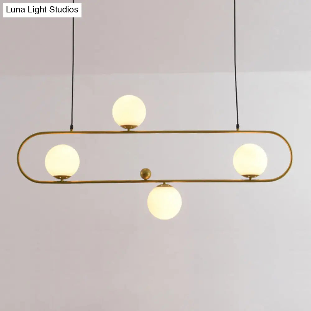Minimalist Ellipse Pendant Light: Modern Glass Globe Ceiling Fixture For Living Room Island
