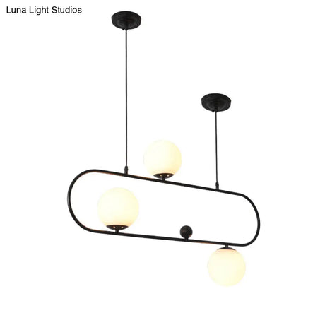 Minimalist Ellipse Pendant Light: Modern Glass Globe Ceiling Fixture For Living Room Island