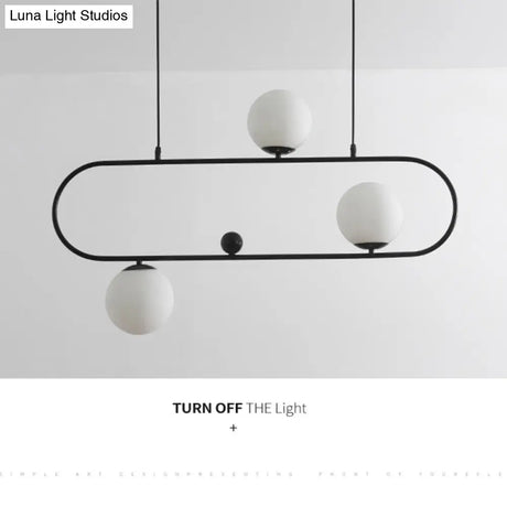 Minimalist Ellipse Pendant Light: Modern Glass Globe Ceiling Fixture For Living Room Island