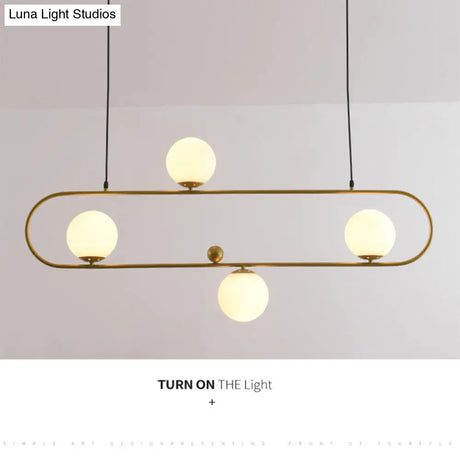 Minimalist Ellipse Pendant Light: Modern Glass Globe Ceiling Fixture For Living Room Island
