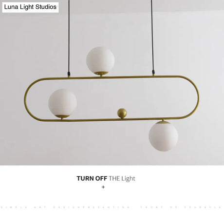 Minimalist Ellipse Pendant Light: Modern Glass Globe Ceiling Fixture For Living Room Island