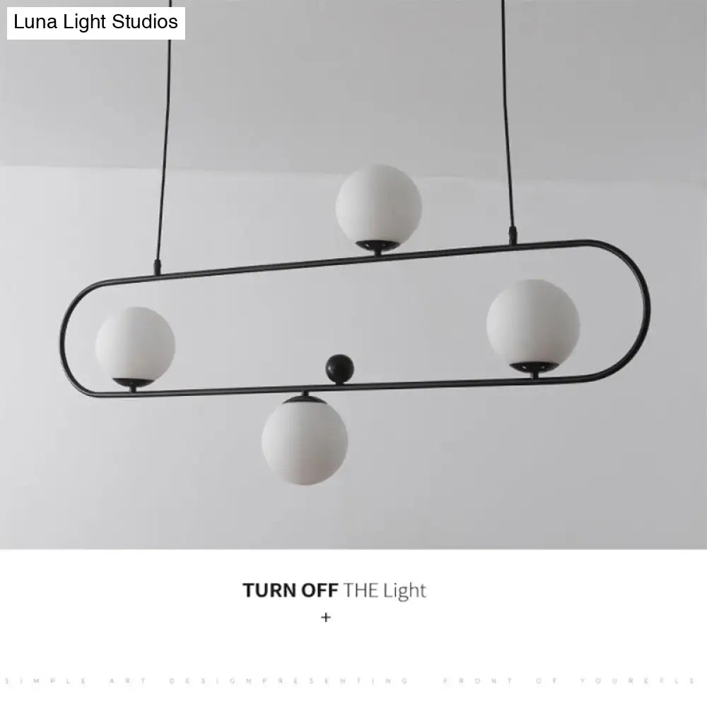 Minimalist Ellipse Pendant Light: Modern Glass Globe Ceiling Fixture For Living Room Island