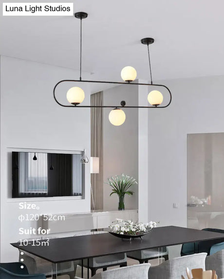 Minimalist Ellipse Pendant Light: Modern Glass Globe Ceiling Fixture For Living Room Island