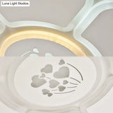 Minimalist Flower Led Ceiling Lamp For Bedroom In White